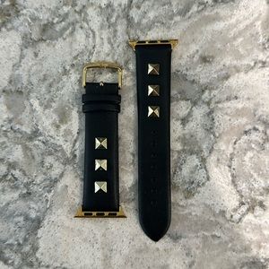 Black and gold Apple Watch strap